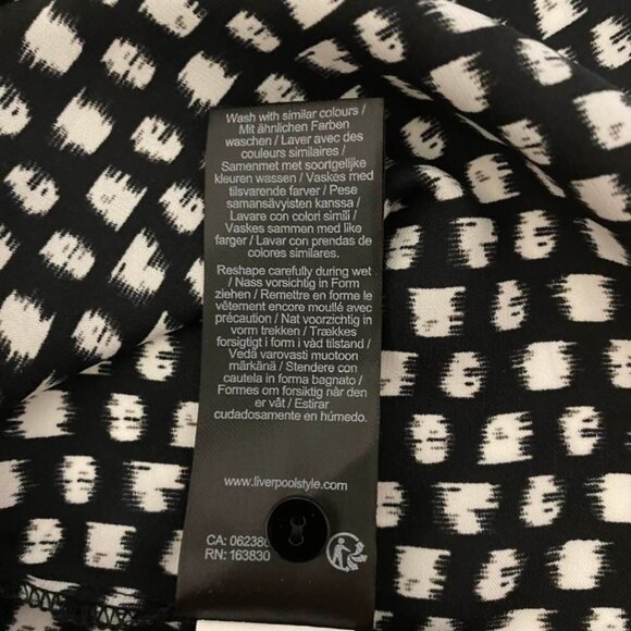 Liverpool Black and White Allover Print Button Up Top With Double Flap Pockets - Picture 12 of 15